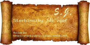 Sterbinszky József névjegykártya